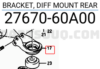 Suzuki 2767060A00 BRACKET, DIFF MOUNT REAR