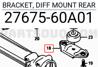 Suzuki 2767560A01 BRACKET, DIFF MOUNT REAR