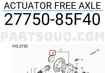 Suzuki 2775085F40 ACTUATOR FREE AXLE