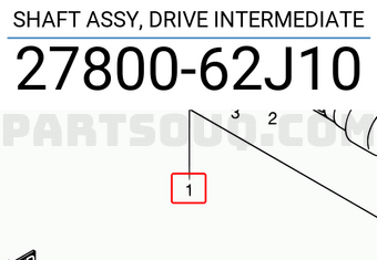 Suzuki 2780062J10 SHAFT ASSY, DRIVE INTERMEDIATE