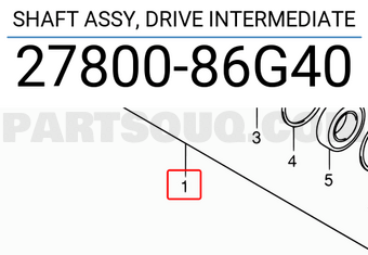 Suzuki 2780086G40 SHAFT ASSY, DRIVE INTERMEDIATE