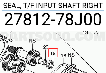 Suzuki 2781278J00 SEAL, T/F INPUT SHAFT RIGHT