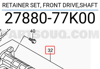 Suzuki 2788077K00 RETAINER SET, FRONT DRIVE,SHAFT