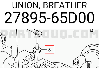 Suzuki 2789565D00 UNION, BREATHER