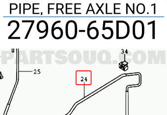 Suzuki 2796065D01 PIPE, FREE AXLE NO.1