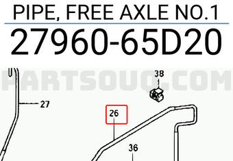 Suzuki 2796065D20 PIPE, FREE AXLE NO.1
