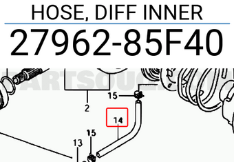 Suzuki 2796285F40 HOSE, DIFF INNER