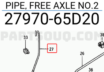 Suzuki 2797065D20 PIPE, FREE AXLE NO.2