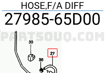 Suzuki 2798565D00 HOSE,F/A DIFF