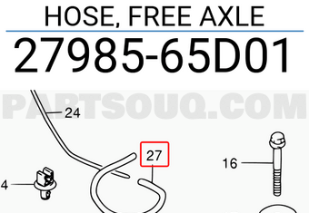 Suzuki 2798565D01 HOSE, FREE AXLE