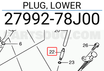 Suzuki 2799278J00 PLUG, LOWER