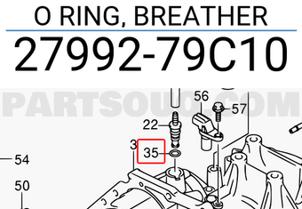 Suzuki 2799279C10 O RING, BREATHER