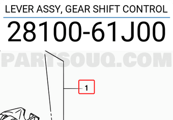 Suzuki 2810061J00 LEVER ASSY, GEAR SHIFT CONTROL