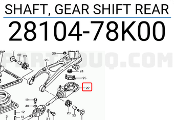 Suzuki 2810478K00 SHAFT, GEAR SHIFT REAR