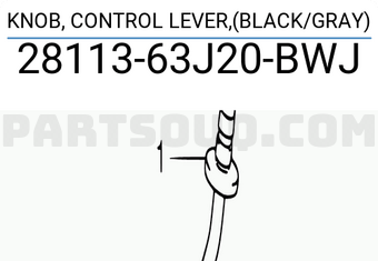 Suzuki 2811363J20BWJ KNOB, CONTROL LEVER,(BLACK/GRAY)