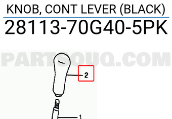 Suzuki 2811370G405PK KNOB, CONT LEVER (BLACK)