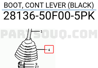 Suzuki 2813650F005PK BOOT, CONT LEVER (BLACK)