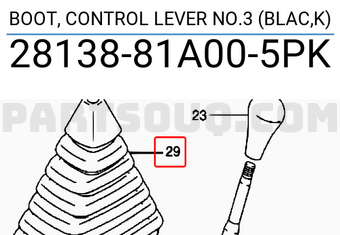 Suzuki 2813881A005PK BOOT, CONTROL LEVER NO.3 (BLAC,K)