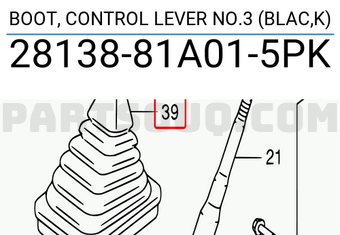 Suzuki 2813881A015PK BOOT, CONTROL LEVER NO.3 (BLAC,K)