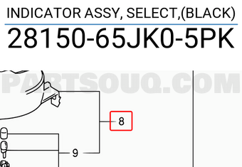 Suzuki 2815065JK05PK INDICATOR ASSY, SELECT,(BLACK)
