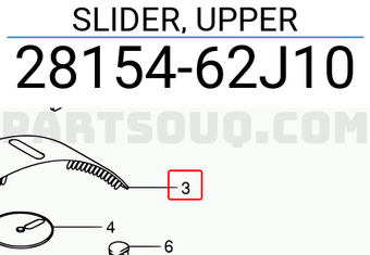 Suzuki 2815462J10 SLIDER, UPPER