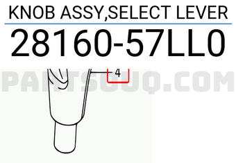 Suzuki 2816057LL0 KNOB ASSY,SELECT LEVER