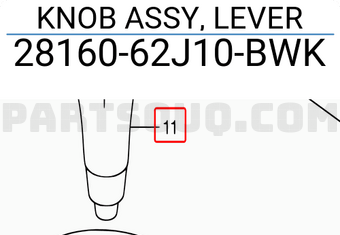 Suzuki 2816062J10BWK KNOB ASSY, LEVER