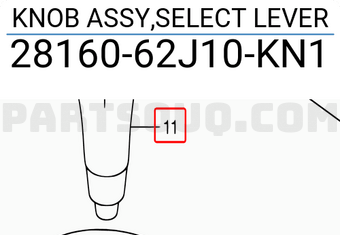 Suzuki 2816062J10KN1 KNOB ASSY,SELECT LEVER
