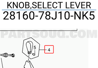Suzuki 2816078J10NK5 KNOB,SELECT LEVER