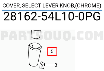 Suzuki 2816254L100PG COVER, SELECT LEVER KNOB,(CHROME)