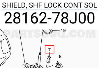 Suzuki 2816278J00 SHIELD, SHF LOCK CONT SOL