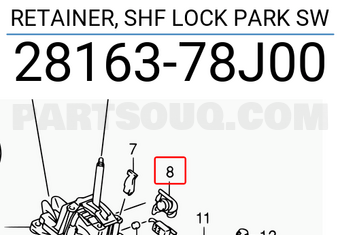 Suzuki 2816378J00 RETAINER, SHF LOCK PARK SW