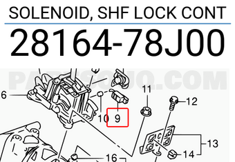 Suzuki 2816478J00 SOLENOID, SHF LOCK CONT