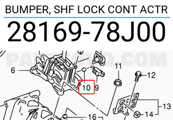 Suzuki 2816978J00 BUMPER, SHF LOCK CONT ACTR