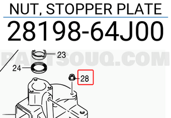 Suzuki 2819864J00 NUT, STOPPER PLATE