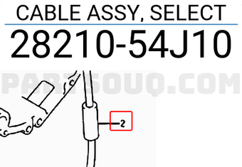 Suzuki 2821054J10 CABLE ASSY, SELECT