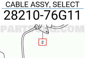 Suzuki 2821076G11 CABLE ASSY, SELECT