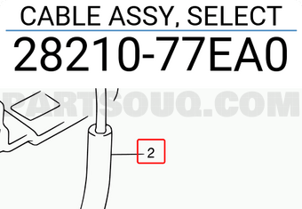 Suzuki 2821077EA0 CABLE ASSY, SELECT
