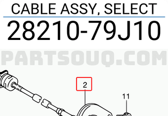 Suzuki 2821079J10 CABLE ASSY, SELECT