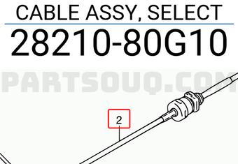 Suzuki 2821080G10 CABLE ASSY, SELECT