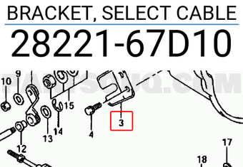 Suzuki 2822167D10 BRACKET, SELECT CABLE