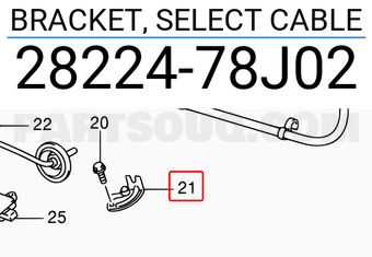 Suzuki 2822478J02 BRACKET, SELECT CABLE