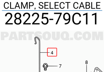 Suzuki 2822579C11 CLAMP, SELECT CABLE