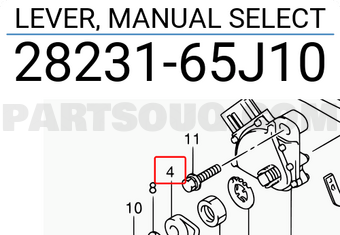 Suzuki 2823165J10 LEVER, MANUAL SELECT