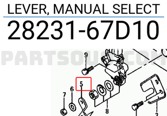 Suzuki 2823167D10 LEVER, MANUAL SELECT