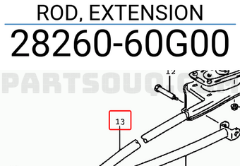Suzuki 2826060G00 ROD, EXTENSION