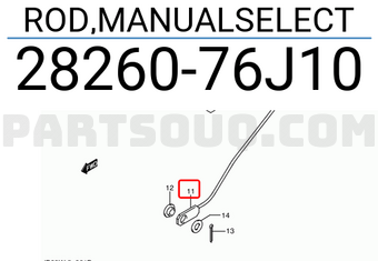 Suzuki 2826076J10 ROD,MANUALSELECT