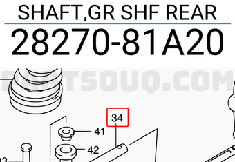 Suzuki 2827081A20 SHAFT,GR SHF REAR