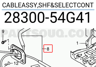 Suzuki 2830054G41 CABLEASSY,SHF&SELECTCONT