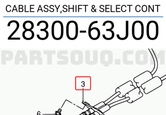 Suzuki 2830063J00 CABLE ASSY,SHIFT & SELECT CONT